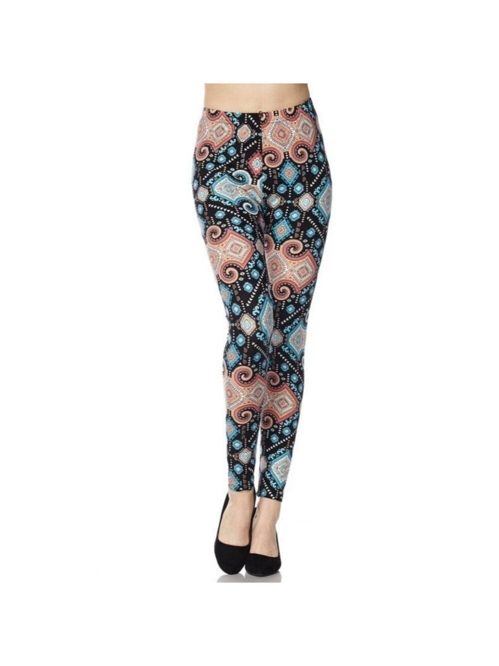 LEGGINGS DEPOT multi Colored Abstract Full Length Leggings Size 10 NWT